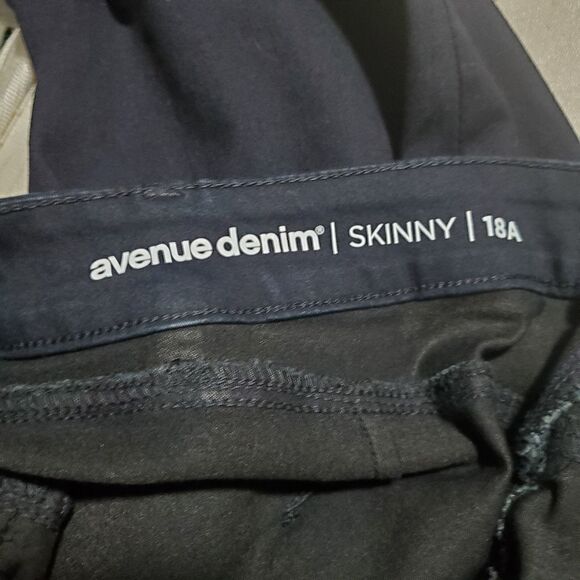 Avenue Black Skinny Tummy Control Jeans Size 18 AV - Picture 9 of 10